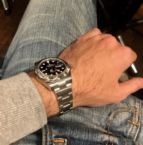 rolex explorer 2 with a suit